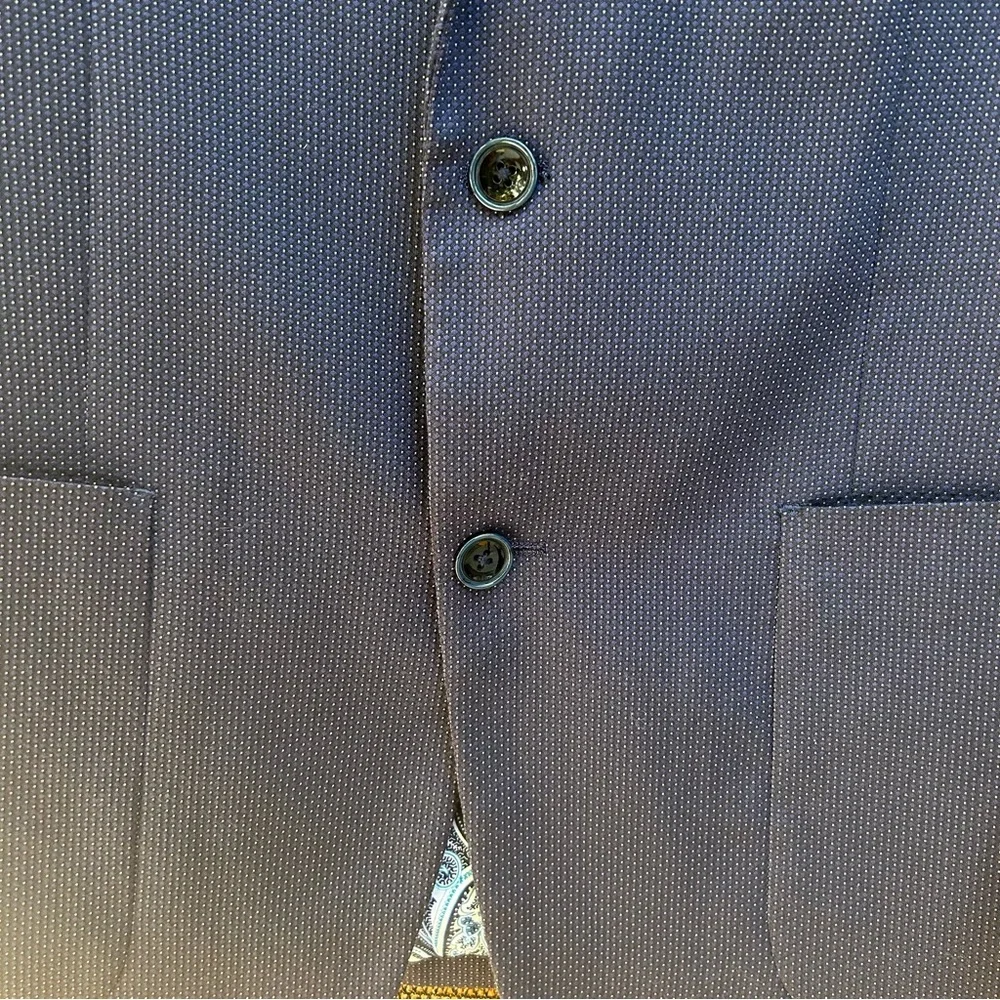 Alan Flusser Blazer Men’s Navy Micro Dot Sport Coat Jacket Business Formal Sz L
